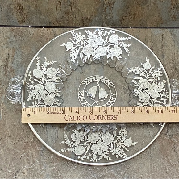 Vintage STERLING Silver Overlay Floral Poppy 25th Anniversary 10.5” Plate Dish - Picture 5 of 12